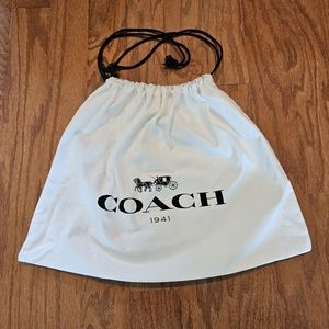 Coach dust bag Beige with black lettering  lightweight backpack